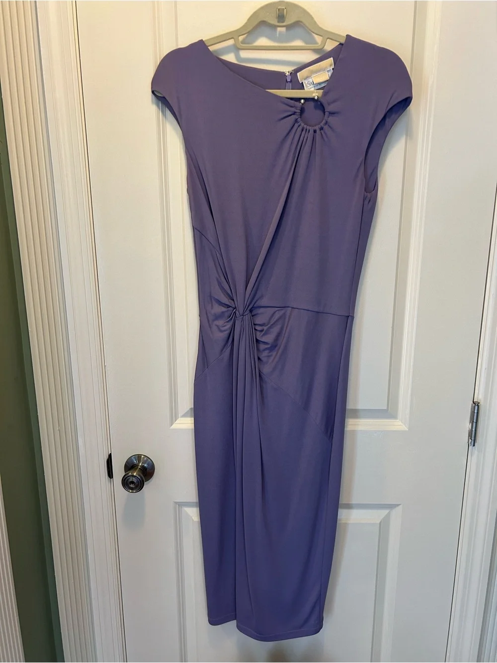 Michael Kors Lavender Twist-Front Cap Sleeve Sheath Dress